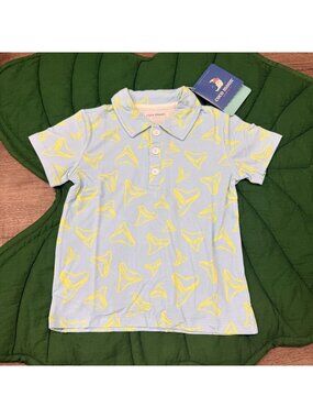 Coco Moon Hawaii Bamboo 2T Electric Bite Polo Shirt Shark Tooth Top